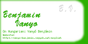 benjamin vanyo business card
