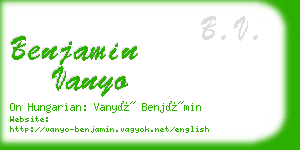 benjamin vanyo business card